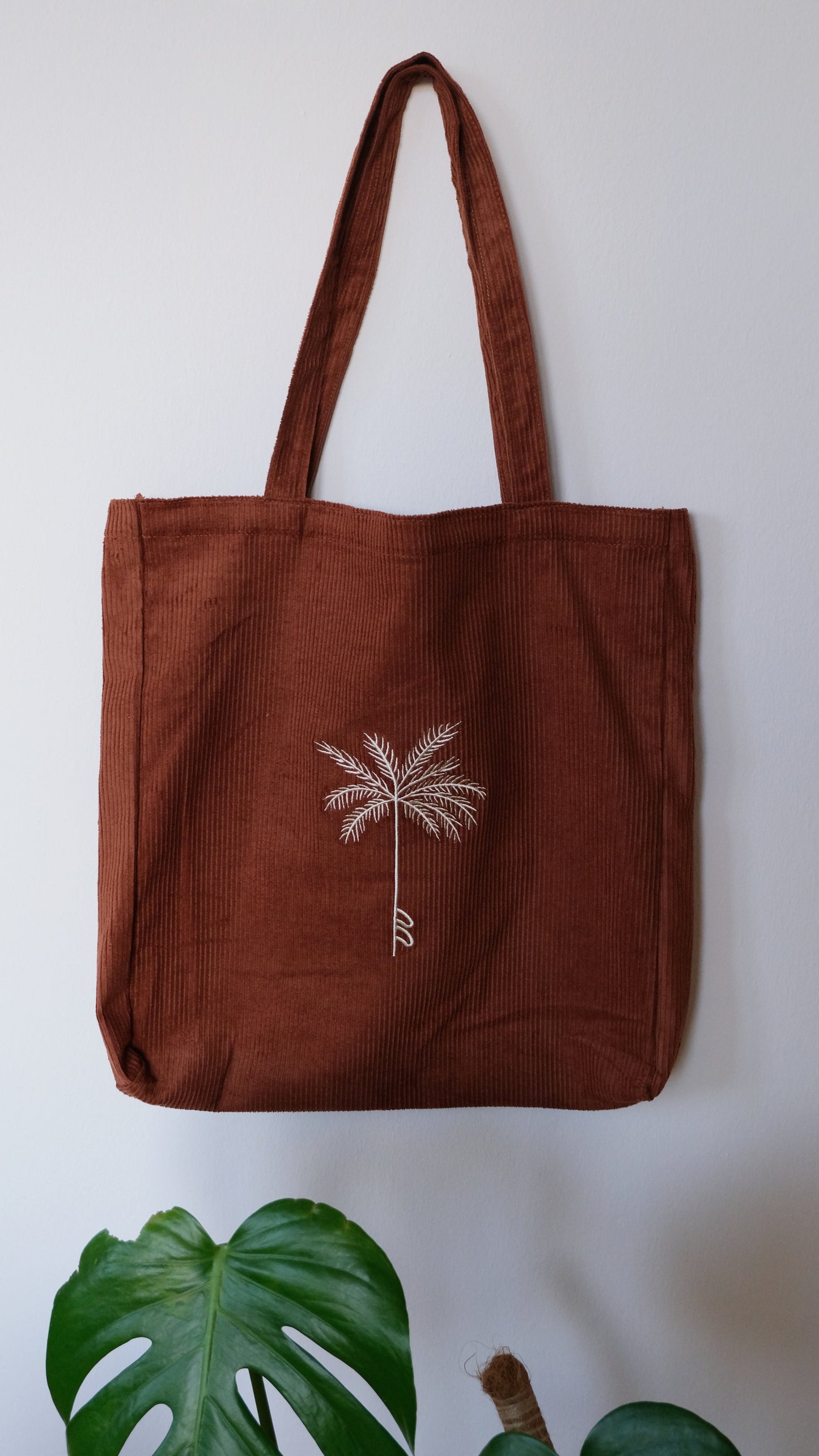 Cordtasche braun mit Palmtree